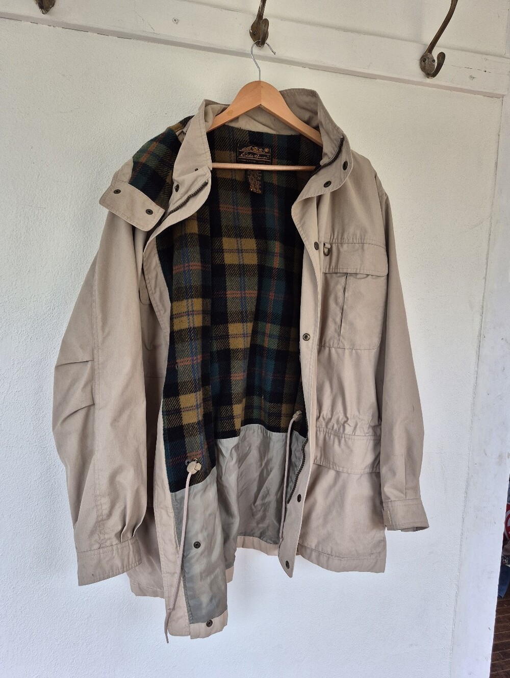 Vintage Eddie Bauer Jacket With Wool Lining Mens XL *Stains
